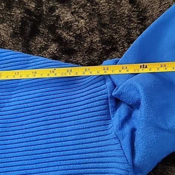 Darkwin Pullover Half Zip Electric Blue Sweater - Picture 9 of 11